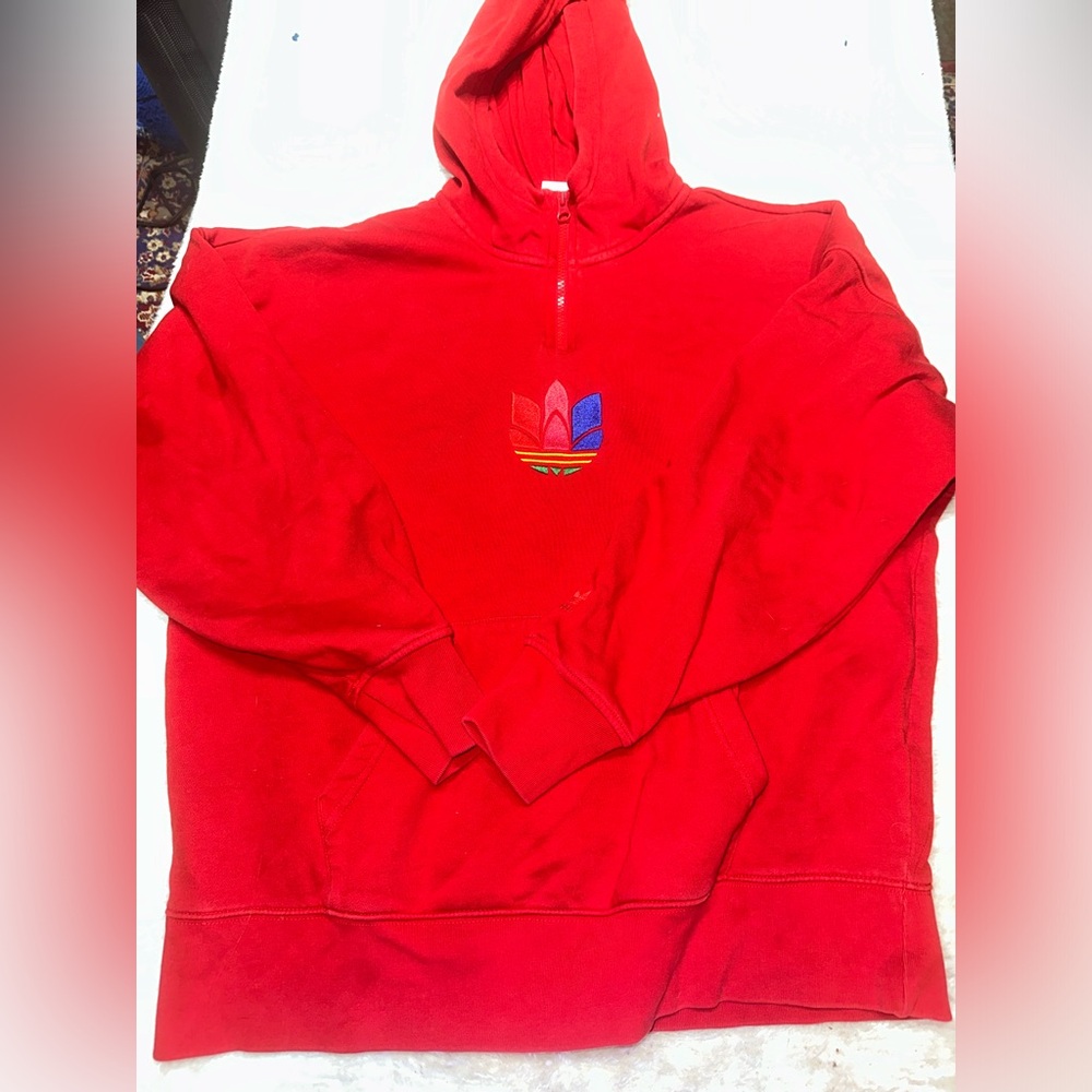Women’s adidas originals adicolor 3D trefoil half zip hoodie